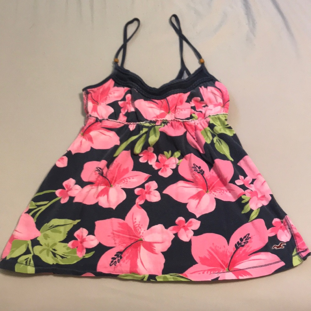 Floral Hollister spaghetti strap tank top